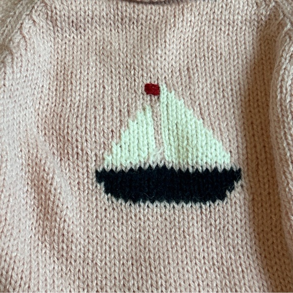 American South Side Wool Sailboat Pink Sweater New With Tags Size 4 Toddler - Picture 4 of 10